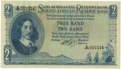 Banknoten, Südafrika / South Africa. 2 Rand ND (1962-1965). Erste Zeilen mit Banknamen und Wert in Afrikaans. Pick 105b. I