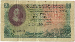 Banknoten, Südafrika / South Africa. 5 Pounds 1956. Pick 96c. III