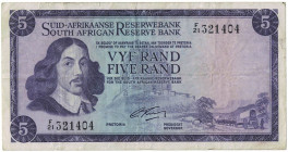 Banknoten, Südafrika / South Africa. 5 Rand 1966. Erste Zeilen mit Bankname und Wert in Afrikaans. Pick 112a. II