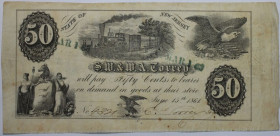 Banknoten, USA / Vereinigte Staaten von Amerika, Obsolete Banknotes. Manchester, New Jersey. S. W. & W. A. Torrey. June 15, 1861. 50 Cents Banknote 18...