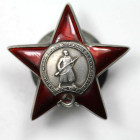 Orden und Medaillen, Russland / Russia, UdSSR und Russland. Sowjetunion. Orden des Roten Stern. Silber und emailliert, auf Schraube, Rückseite von 3 N...