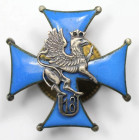 Orden und Medaillen, Europa / Europe, Polen / Poland. Brustplatte Regimentsabzeichen offizieren 18. Pomorski Ulanen Regiments. 45 x 45 mm., an Schraub...