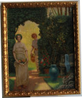 Kunst und Antiquitäten / Art and antiques. Ölgemälde. Französischer "Symbolismus" "Mädchen im Garten" 1893. Auguste Gorguet (Französisch, 1862-1927). ...