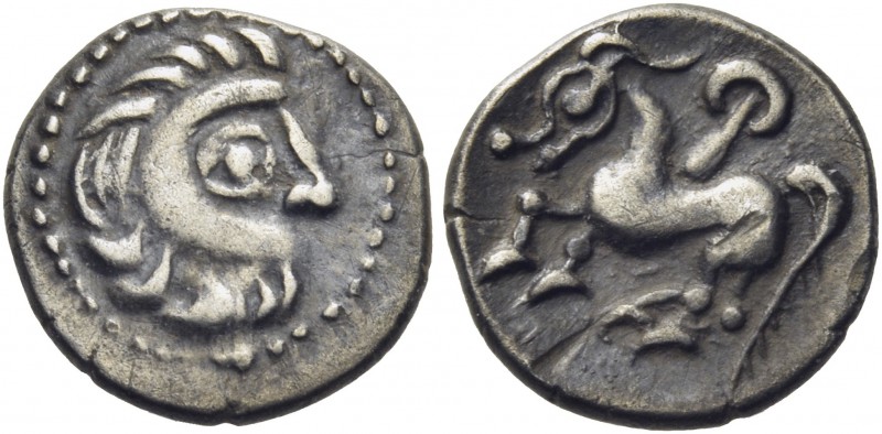 CELTIC, Middle Danube. 2nd-1st centuries BC. Obol (Silver, 10 mm, 0.73 g, 2 h), ...