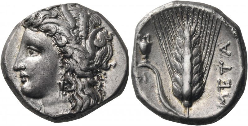LUCANIA. Metapontum. Circa 330-290 BC. Nomos or Didrachm (Silver, 20 mm, 7.82 g,...