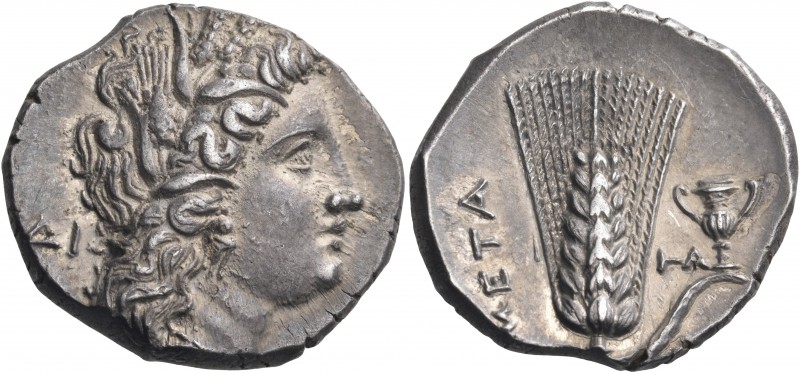 LUCANIA. Metapontum. Circa 280-279 BC. Nomos or Didrachm (Silver, 22 mm, 7.76 g,...
