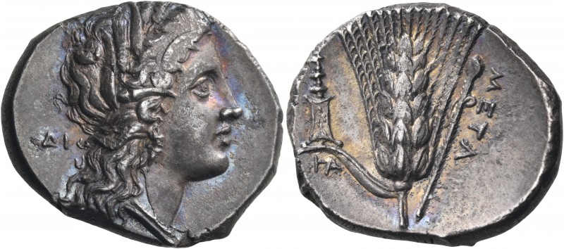 LUCANIA. Metapontum. Circa 290-280 BC. Nomos or Didrachm (Silver, 23 mm, 7.67 g,...