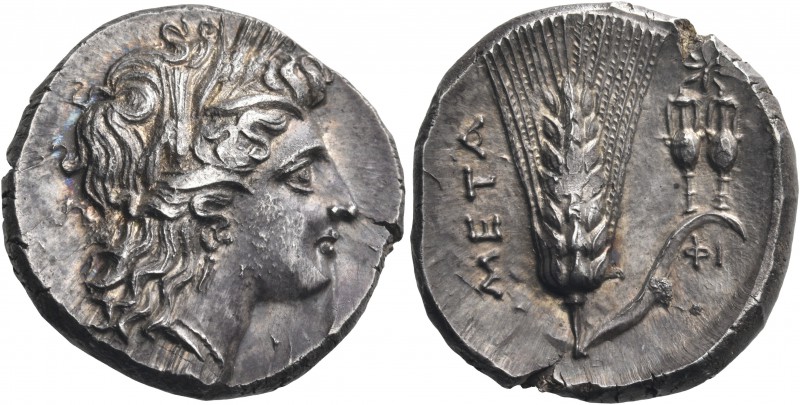LUCANIA. Metapontum. Circa 290-280 BC. Nomos or Didrachm (Silver, 21 mm, 7.93 g,...