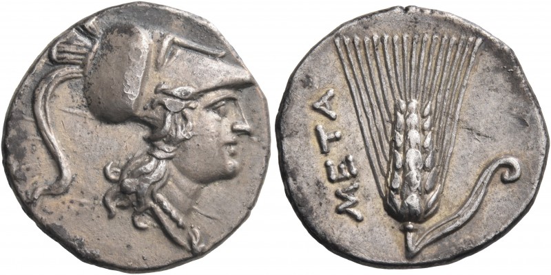 LUCANIA. Metapontum. Punic occupation, circa 215-207 BC. Half Shekel (Silver, 17...