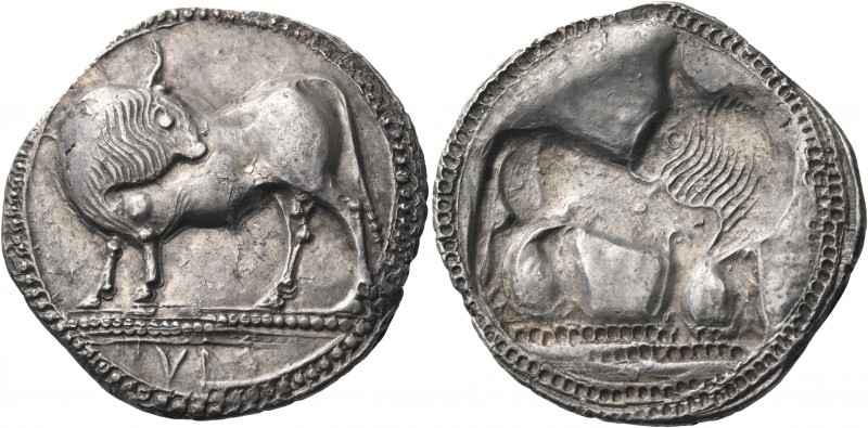 LUCANIA. Sybaris. Circa 550-510 BC. Stater (Silver, 30 mm, 7.99 g, 12 h). ΜV (re...