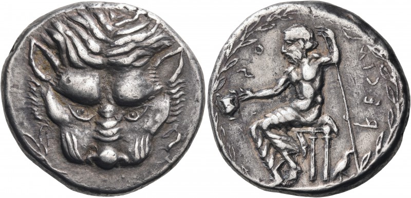 BRUTTIUM. Rhegion. Circa 435-425 BC. Tetradrachm (Silver, 27 mm, 17.29 g, 10 h)....
