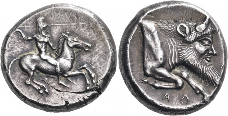 SICILY. Gela. Circa 490/85-480/75 BC. Didrachm (Silver, 19 mm, 8.65 g, 10 h). Nu...