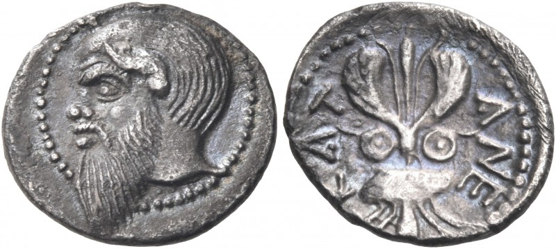 SICILY. Katane. Circa 461-450 BC. Litra (Silver, 12 mm, 0.79 g, 5 h). Balding he...