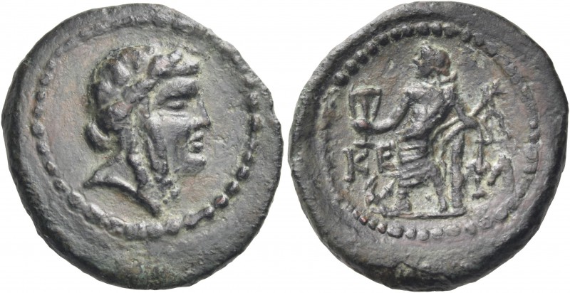 SICILY. Kephaloidion. After Circa 241 BC. (Bronze, 19 mm, 3.49 g, 12 h). Ivy-wre...