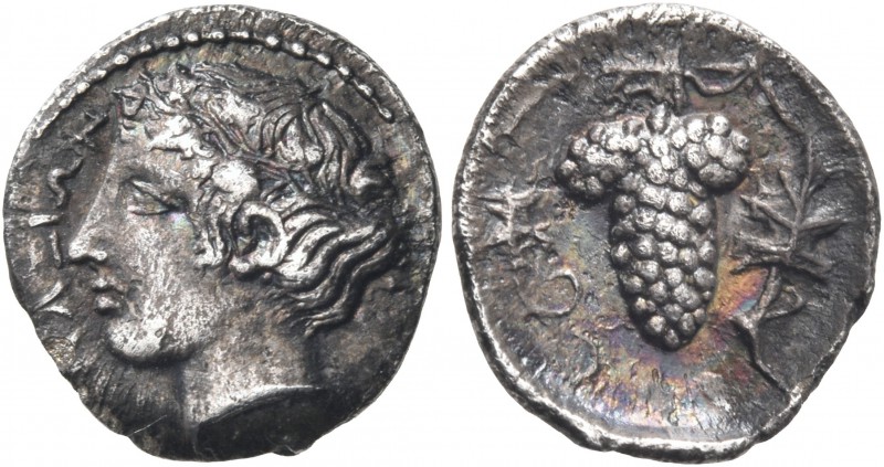 SICILY. Naxos. Circa 420-403 BC. Litra (Silver, 11 mm, 0.75 g, 11 h), signed by ...