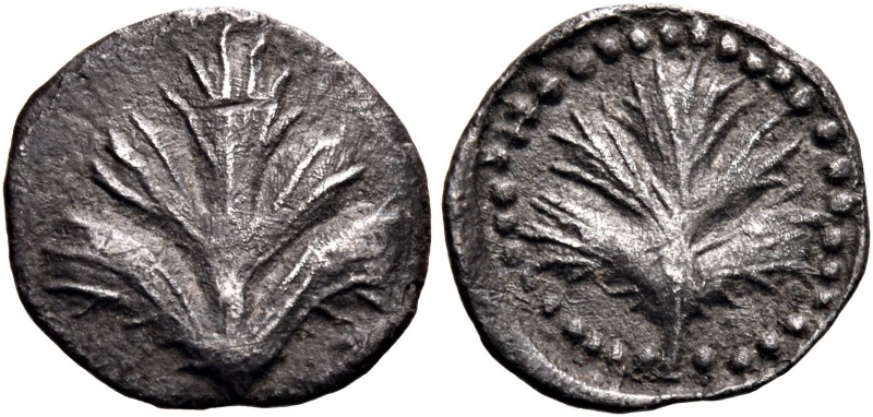 SICILY. Selinos. Circa 515-480/70 BC. Obol (Silver, 10 mm, 0.49 g, 12 h). Leaf o...