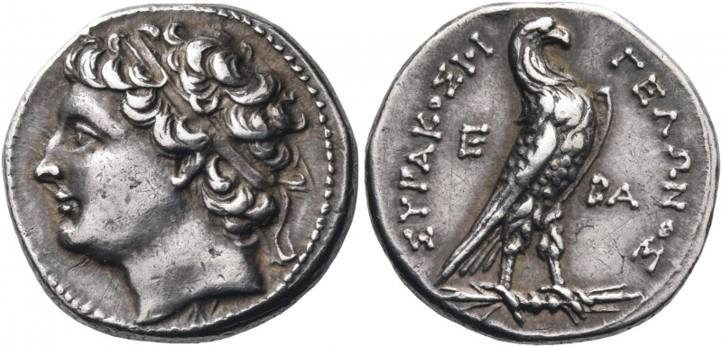 SICILY. Syracuse. Gelon, son of Hieron II, 275-215 BC. 4 Litrai (Silver, 16 mm, ...