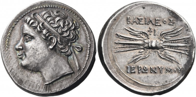 SICILY. Syracuse. Hieronymos, 215-214 BC. 10 litrai (Silver, 23 mm, 8.48 g, 3 h)...