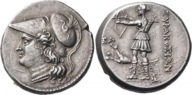 SICILY. Syracuse. Fifth Democracy, 214-212 BC. (Silver, 23 mm, 10.28 g, 2 h), 12...