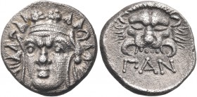 CIMMERIAN BOSPOROS. Pantikapaion. Circa 370-355 BC. Hemidrachm (Silver, 14.5 mm, 2.41 g, 9 h). Ivy-wreathed head of a youthful satyr facing, turned sl...