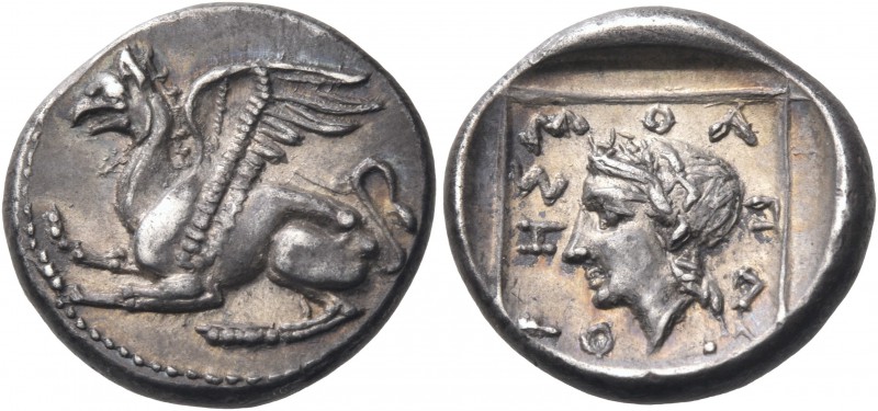 THRACE. Abdera. Circa 365/0-350/45 BC. Drachm (Silver, 15 mm, 2.78 g, 12 h), Mol...