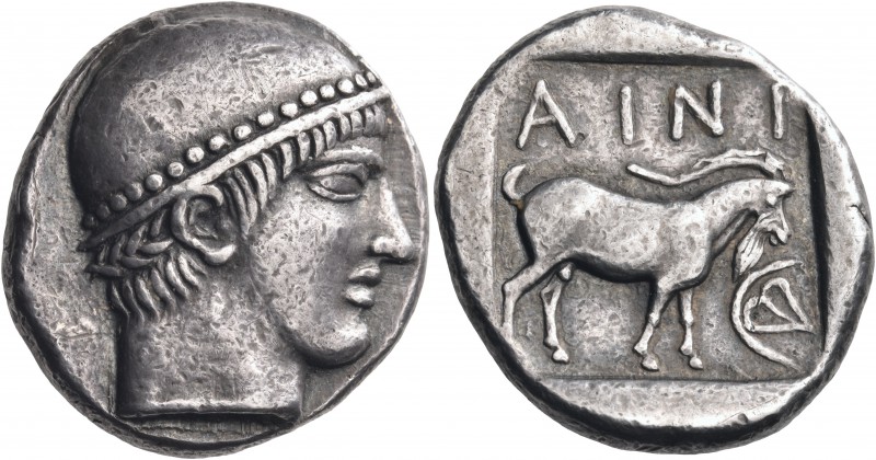 THRACE. Ainos. Circa 457/6-456/5 BC. Tetradrachm (Silver, 26 mm, 16.34 g, 5 h). ...