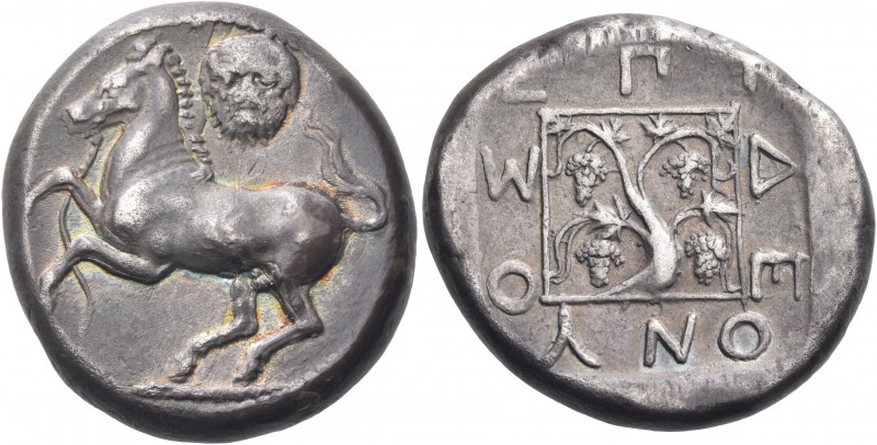 THRACE. Maroneia. Circa 411/0-398/7 BC. Stater (Silver, 23 mm, 12.64 g, 2 h), De...