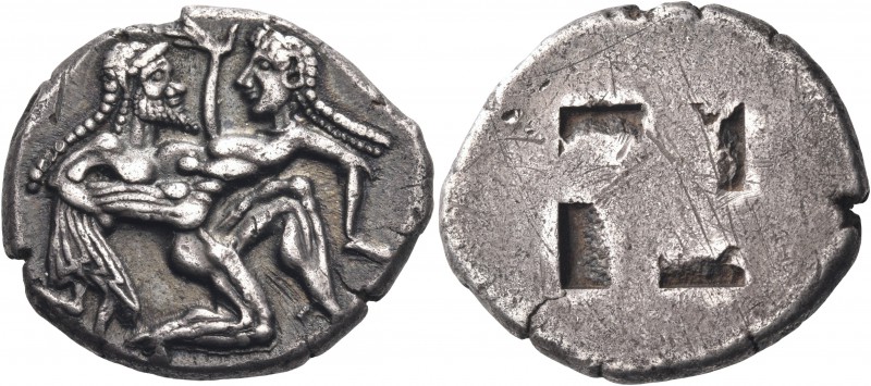 ISLANDS OFF THRACE, Thasos. Circa 500-463 BC. Stater (Silver, 23 mm, 9.41 g). Nu...