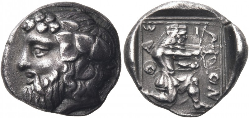 ISLANDS OFF THRACE, Thasos. Circa 411-340 BC. Drachm (Silver, 16 mm, 3.85 g, 1 h...