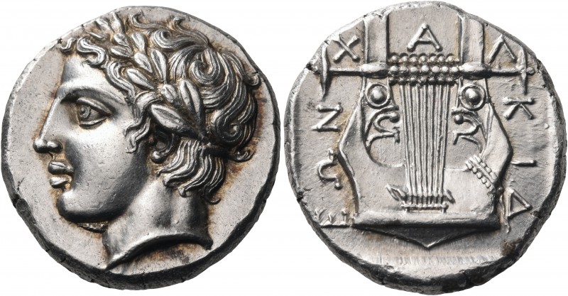 MACEDON, Chalkidian League. Olynthos. Circa 410-400 BC. Tetradrachm (Silver, 25 ...