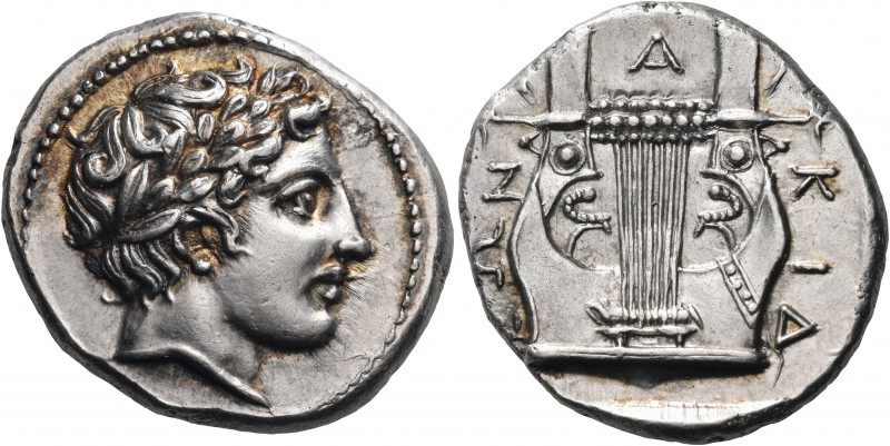 MACEDON, Chalkidian League. Olynthos. Circa 383/2 BC. Tetradrachm (Silver, 25 mm...