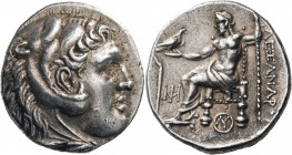KINGS OF MACEDON. Alexander III ‘the Great’, 336-323 BC. Tetradrachm (Silver, 28 mm, 17.18 g, 12 h), Kyzikos, c. 280-275. Head of youthful Herakles to...