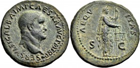 Galba, 68-69. As (Copper, 30 mm, 11.37 g, 7 h), Rome, July 68-Januar 69. SER SVLPI GALBA IMP CAESAR AVG P M TR P Bare head of Galba to right, set on g...