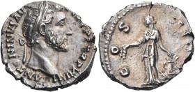 Antoninus Pius, 138-161. Denarius (Silver, 16 mm, 3.35 g, 6 h), Rome, 153-154 (?). ANTONINVS AVG PIVS P P TR P XVI-I (numeral uncertain) Laureate head...