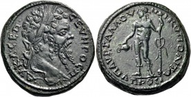 Septimius Severus, 193-211. Pentassarion (Bronze, 27 mm, 15.65 g, 1 h), Nicopolis ad Istrum, Aurelius Gallus, legatus consularis, 201-203. •AY•K•Λ•CEΠ...