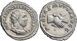 Balbinus, 238. Antoninianus (Silver, 22 mm, 4.81 g, 7 h), Rome. IMP CAES D CAEL BALBINVS AVG Radiate, draped and cuirassed bust of Balbinus to right. ...