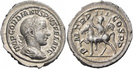 Gordian III, 238-244. Denarius (Silver, 21 mm, 3.54 g, 6 h), Rome, 240. IMP GORDIANVS PIVS FEL AVG Laureate, draped and cuirassed bust of Gordian III ...