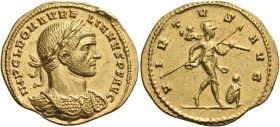 Aurelian, 270-275. Aureus (Gold, 20 mm, 4.43 g, 12 h), Mediolanum, 3rd emission, 271-272. IMP C L DOM AURELIANVS P F AVG Laureate and cuirassed bust o...