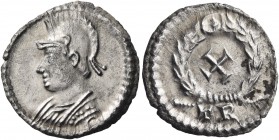 Anonymous. Time of Valentinian I to Theodosius I, circa 364-395. Half-siliqua (Silver, 15 mm, 1.01 g, 7 h), Treveri (Trier). Helmeted and draped bust ...