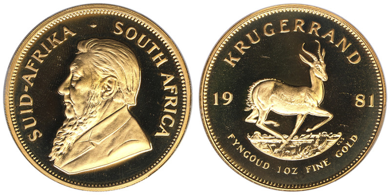 Afrique du Sud, République (1961-présent), 1 Krugerrand, 1981, AU 33,93 g. 917‰
...