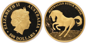 Australie, Élisabeth II (1952-2022), 500 Dollars - Elizabeth II 4th Portrait - Australian Stock Horse, 2018-P, AU 155.5 g. 999‰
Conservation: PCGS PR6...