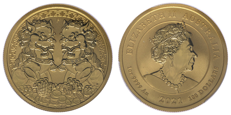 Australie, Elizabeth II 6ème Portrait - Double Pixiu, 2021-P, 100 dollars, AU 31...