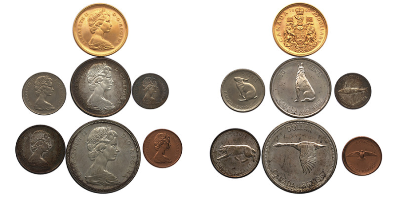 Canada, Sèrie complète de 1967 en coffret original, mint Ottawa – 20 Dollars AU ...