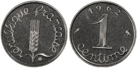 France, Cinquième République (1958-présent), 1 centime Épi Piéfort en acier, 1962, AE 3,3 g.
Conservation: PCGS SP68