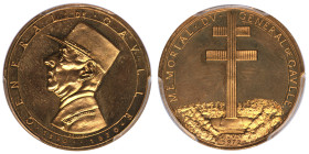 France, Medaille mémolial de Gaulle, 1972, AU 7,10 g.
Conservation: PCGS SP65