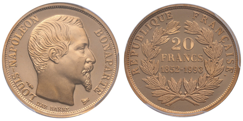France, Bonaparte, 20 francs, 1993, AU 6,45 g. 920‰
Conservation: PCGS PR69DCAM...