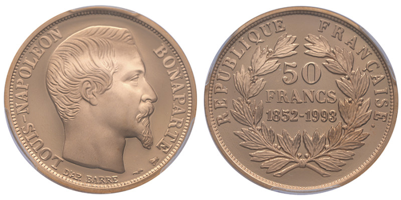 France, Bonaparte, 50 francs, 1993, AU 16,12 g. 920‰
Conservation: PCGS PR69DCAM...