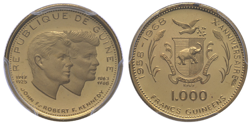 Guinée, République (1958-présent), 1000 francs Guinéens John et Robert Kennedy, ...