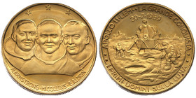 Italie, medaille commemorative, Apollo 11, La grande Conquista, Les premiers hommes sur la Lune, 1969, AU 17,6 g. 900‰
Conservation: proof