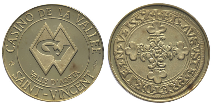 Italie, medaille "Casino de la Vallee", 1996, AU 10 g. 750‰
Conservation: Superb...